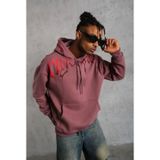 Çamaşır Kenti Erkek Ön Ve Arka Baskılı Kapüşonlu 3 İplik Sweatshirt
