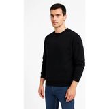 Çamaşır Kenti Erkek Üç Iplik Düz Bisiklet Yaka Sweatshirt - 2XL - Siyah