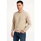 Çamaşır Kenti Erkek Üç Iplik Düz Bisiklet Yaka Sweatshirt - Bej