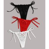 Çamaşır Kenti Kadın 3'lü Dantelli Yandan Bağlamalı Seksi Tanga