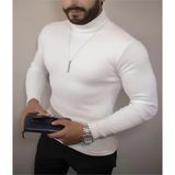 Çamaşır Kenti Kaşkorse Boğazlı Full Likralı Fitilli Body Kazak - Beyaz Midas Wear - Standart