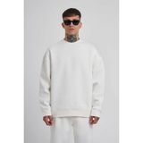 Çamaşır Kenti Unisex Biskilet Yaka Üç Iplik Sweatshirt - 2XL - Beyaz