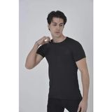 Çamaşır Kenti Unisex Göğüs File Aksesuarlı T-Shirt - Siyah - XL