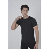 Çamaşır Kenti Unisex Göğüs File Aksesuarlı Tshirt - Siyah - 2XL