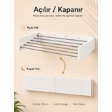 Çamaşır Kurutma Askılığı Katlanır Duvara Monte Balkon Banyo Askılık Duvar Tipi Yer Tasarruflu Kurutmalık 100 Cm Belize Beyaz