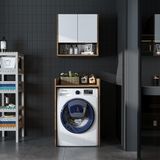 Çamaşır-Kurutma Makinesi Dolabı+ Üst Dolabı, Banyo Dolabı 65 cm - Atlantik Çam - Beyaz