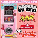 Çamaşır Makineli Banyo Seti - Modern Banyo Seti - Minyatür Ev Oyuncak Seti - Banyo Oyuncak Seti - Ça