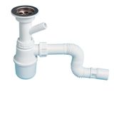 Çamaşır Makinesi Gideri için Körüklü Sifon, Koku Önleyici Taslı, Lavabo Bağlantılı