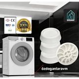 Çamaşır Makinesi Kurutma Makinesi Titreşim Ses Önleyici Ayak Yükseltici Takozu 4'lü - Beyaz 4 lü