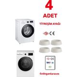 Çamaşır Makinesi Kurutma Makinesi Titreşim Ses Önleyici Ayak Yükseltici Takozu 4'lü - Beyaz