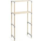 Çamaşır Makinesi Üstü 2 Katlı Masif Ahşap Raf 33X66x127 Cm – Banyo Depolama Rafı, Kolay Kurulum, Tasarım