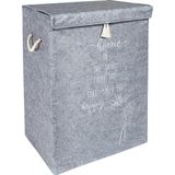 Çamaşır Sepeti Kirli Çamaşır Torbası Çamaşır Sepet Keçe Kapaklı Çok Amaçlı Kutu Sepet Oyuncak Saklama Sepeti Renk (55X40X30 Cm) (Gri) - 1 kg