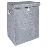 Çamaşır Sepeti Kirli Çamaşır Torbası Çamaşır Sepet Keçe Kapaklı Çok Amaçlı Kutu Sepet Oyuncak Saklama Sepeti Renk (55x40x30 Cm) (Gri)
