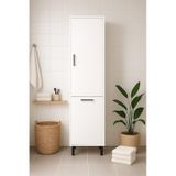 Çamaşır Sepetli Banyo Dolabı - Beyaz