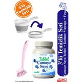 Çamaşır Suyu Temizlik Seti Ultra Konsantre Tablet Çamaşır Suyu + Fırça +Katlanır Koçero Maşrapa - 1 lt