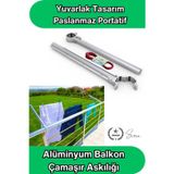 #ÇamaşırAskı Alüminyum Balkon Çamaşır Askılığı Takılabilir Küpeşte Kurutmalık Yuvarlak Boru Uyumlu P