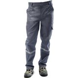 Çamdalı İş Elbiseleri 7/7 Gabardin Kışlık Gri İşçi Pantolonu Kalın Reflektörlü İş Pantolonu S