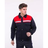 Çamdalı Iş Elbiseleri - Iş Montu - 7/7 Kapitoneli Kırmızı Robalı Lacivert Kışlık Işçi Mont - 3XL
