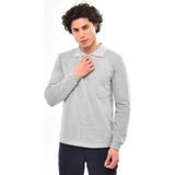 Çamdalı Iş Elbiseleri - Polo Yaka Gri 20/10 Iki Iplik Kışlık Iş Sweatshirt S