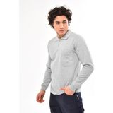 Çamdalı Iş Elbiseleri - Polo Yaka Gri 20/10 Iki Iplik Kışlık Iş Sweatshirt XXXXL - 4XL