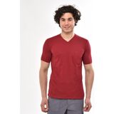 Çamdalı Iş Elbiseleri V Yaka Bordo Kısa Kollu Süprem Iş Tişörtü - V Yaka T-Shirt - 2XL