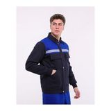 Çamdalı Saks Mavi Robalı Kapitoneli Lacivert 7/7 Gabardin Kışlık Iş Montu - 01L-Lacivert - 2XL