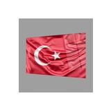 Camdan Tablo (1321) Kırmızı Dalgalı Türk Bayrağı Cam Tablo Red Wavy Turkish Flag Glass Painting Görsel 150 x 90