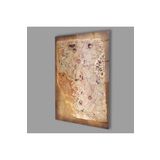 Camdan Tablo (1354) Piri Reis Haritası 4mm Dayanıklı Cam Tablo Temperli Cam, Piri Reis Map Glass Wall Decor Görsel 36 x 24