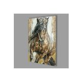 Camdan Tablo (1508) Kahverengi At 4mm Dayanıklı Cam Tablo Temperli Cam, Brown Horse Glass Wall Decor Görsel 90 x 60