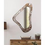 CAMDAN TABLO I Asimetrik Geometrik Renkli Dekoratif Duvar Aynası - Modern Tasarım-16 (90x60 cm)