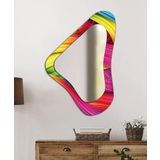 CAMDAN TABLO I Asimetrik Geometrik Renkli Dekoratif Duvar Aynası - Modern Tasarım-23 (90x60 cm)