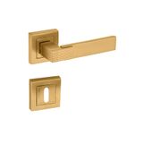 Camdekoraksesuar PREMİUM AHENK KARE ROZETLİ KAPI KOLU (ODA-WC-YALE KİLİT TİPLERİ)(TAKIM) ALTIN