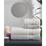 Camellıa Best Set Gri Krem Hamam Seti 2 Havlu+2 Plaj Havlusu - 70 x 150 cm - Gri - Krem
