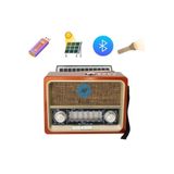 Cameron 102Bt Solar Güneş Enerjili Nostaljik Müzik Kutusu Fenerli Radyo Bluetoothlu Mp3 Çalar Fm Radyo Usb