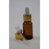 Camgen Cam Amberli 20 ml Altın Kapak Şişe İnce Cam Damlalıklı 10 Adet