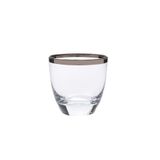 Camhare Bant Platin 6'lı Viski Bardağı, 9 cm Yükseklik, Renkli