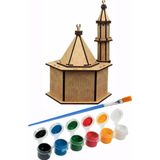 Cami Boyama Seti Ahsap 1 Paket Mdf Cami Maketi Akrilik Boya Ve Resim Fircasi