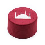 Cami Kalıp Sarık Takkesi, Bordo, Keçe (58 Cm) | Dini ve Manevi Ürünler