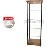 Camlı Vitrin Dolabı 30X50X175 cm – Spot Aydınlatmalı Kilitli Cam Gümüşlük ve Koleksiyon Sergileme Dolabı