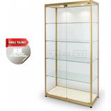 Camlı Vitrin Dolabı 40X80X180 cm – Spot Aydınlatmalı Kilitli Cam Gümüşlük ve Koleksiyon Sergileme Dolabı - Gold