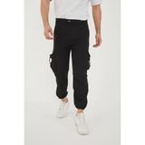 Camp Scoutland CAMP550 Outdoor Tactical Kargo Cepli Ayarlanabilir Paçalı Oversize Erkek Jogger Yürüyüş Pantolonu - Siyah - 34