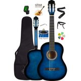 Campbell CE-54BL 3/4 Klasik Gitar Mavi - Sap Ayarlı Full Set (7-14 Yaş) - Gece Mavisi