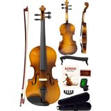 Campbell CV-300 3/4 Keman Seti Öğrenci ve Başlangıç Seviyesi Yay Reçine Yastık Susturucu Akort Cihazı Dahil - Açık Kahve