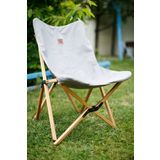 CampCrafted Ahşap Katlanır Kamp & Bahçe Sandalyesi - Gri