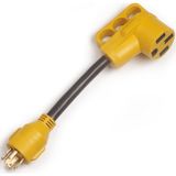 Campelıfy Sincelo Rv Jeneratör Güç ADAPTÖRÜ-30AMP Erkek 4 Prong Fiş 50 Amp Dişi 12 Inç STW10 / 3 Kampçı Kablosu (CRG30450) - Siyah