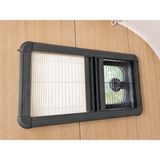 CAMPERSAN KARAVAN PERDESİ VE SİNEKLİĞİ İKİSİ BİR ARADA ÇİFTLİ PLİSE CAM PERDESİ ANTRASİT - 25x45 - Antrasit