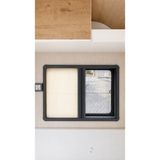 CAMPERSAN KARAVAN PERDESİ VE SİNEKLİĞİ İKİSİ BİR ARADA ÇİFTLİ PLİSE CAM PERDESİ ANTRASİT - 55x75 - Antrasit