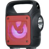 Camping Bluetooth Hoparlör Taşınabilir Kablosuz Wireless Speaker El Fenerli Ikaz LED Işıklı Usb/tf Kart Girişlli Ses Bombası - Kırmızı