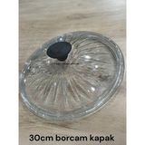 Campout 30CM Büyük Boy Tencere Tava Cam Kapağı Isıya Dayanıklı Borcam Tava Tencere Kapak 30CM