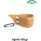 CAMPOUT kuksa bardak ahşap bardak tahta doğal ağaç bardak piknik kamp keyif bardağı kauçuk ağacından